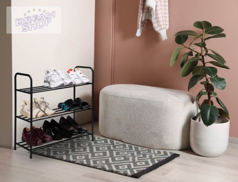 Metalowa półka na buty TIKI czarna 3 poziomy Metalowa półka na buty TIKI czarna 3 poziomy
