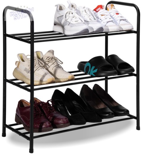 Metalowa półka na buty TIKI czarna 3 poziomy Metalowa półka na buty TIKI czarna 3 poziomy