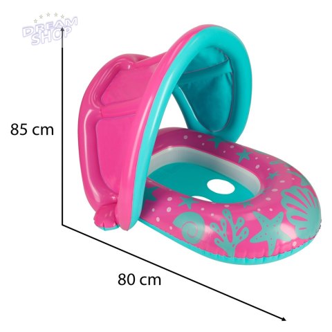 BESTWAY 34091 Kółko do pływania dla niemowląt koło pontonik dla dzieci dmuchany z siedziskiem z daszkiem różowy 1-2lata 18kg BESTWAY 34091 Kółko do pływania dla niemowląt koło pontonik dla dzieci dmuchany z siedziskiem z daszkiem różowy 1-2lata 18kg