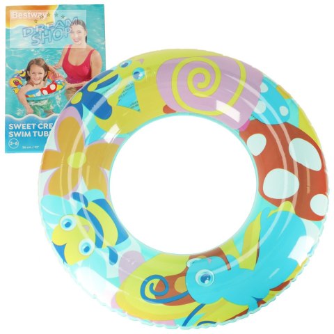 BESTWAY 36013 Koło do pływania dmuchane motylki ślimaki 3-6lat 60kg