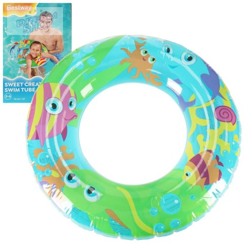 BESTWAY 36013 Koło do pływania dmuchane rybki żółwie 3-6lat 60kg