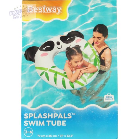 BESTWAY 36351 Koło do pływania dmuchane panda 3-6lat 60kg