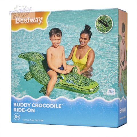 BESTWAY 41477 Materac dmuchany krokodyl do pływania zabawka 3+ 45kg