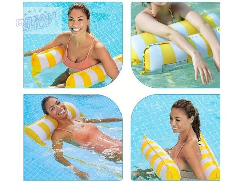 Dmuchany żółty Materac do pływania Hamak wodny na basen i plażę SP0758 ZO Dmuchany żółty Materac do pływania Hamak wodny na basen i plażę SP0758 ZO