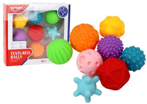 Zestaw Piłeczek Sensorycznych Różne Tekstury 8 Sztuk Kolorowe