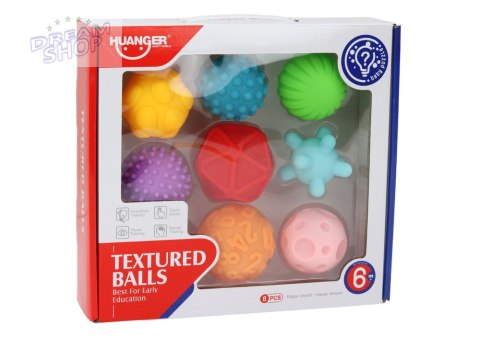 Zestaw Piłeczek Sensorycznych Różne Tekstury 8 Sztuk Kolorowe
