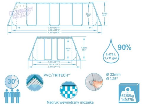 Bestway Basen STELAŻOWY 404x201x100cm 10w1 56442 Bestway Basen STELAŻOWY 404x201x100cm 10w1 56442