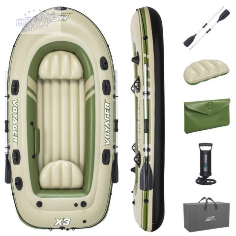 Bestway Dmuchany 3osob Ponton + wiosła 294 x 137cm Voyager X3 Raft 65164 Bestway Dmuchany 3osob Ponton + wiosła 294 x 137cm Voyager X3 Raft 65164