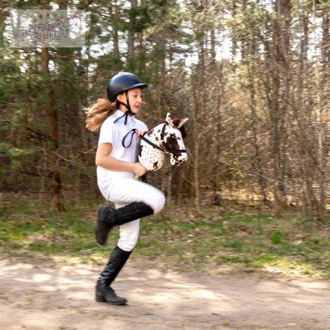 Skippi Hobby Horse - w plamy - brązowe plamki - koń na kiju - kantar