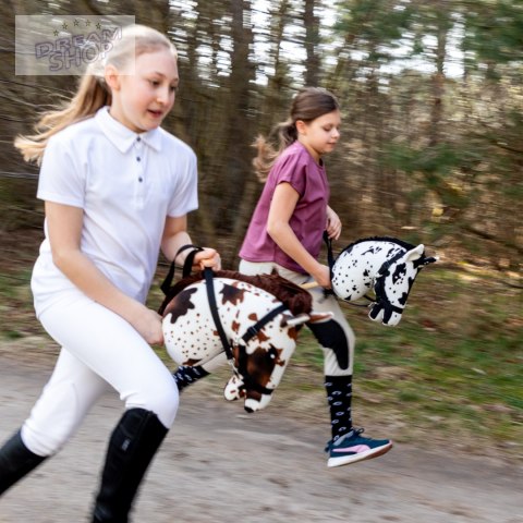 Skippi Hobby Horse - w plamy - czarne plamki - koń na kiju - kantar