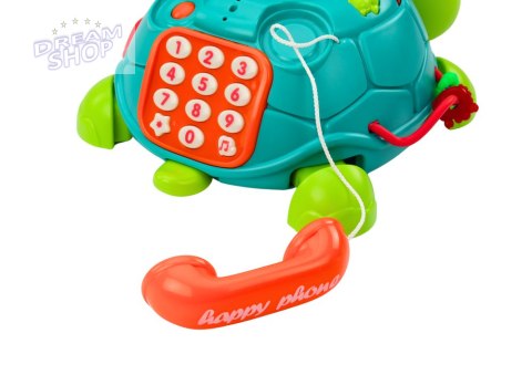 Interaktywny Żółw Edukacyjny Telefon 6w1 Światła Dźwięki Zielony