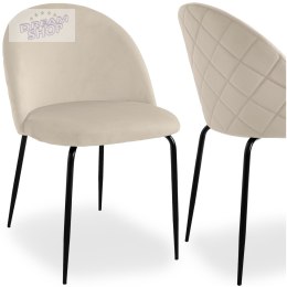 Krzesło aksamitne FARGO Velvet Beżowe