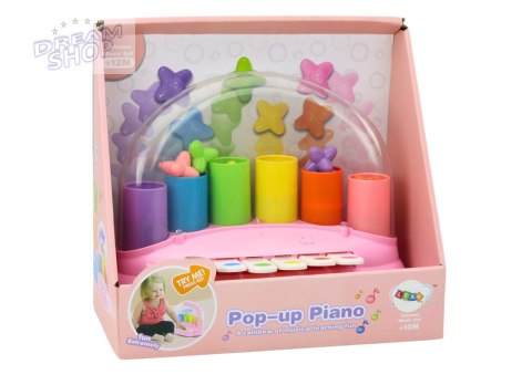 Pianinko Interaktywne Z Wyskakującymi Gwiazdkami Różowe
