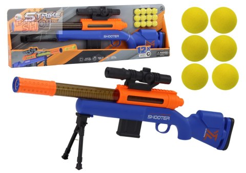 Duży Karabin Na Miękkie Kulki Stojak Teleskop Niebieski