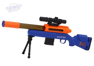 Duży Karabin Na Miękkie Kulki Stojak Teleskop Niebieski