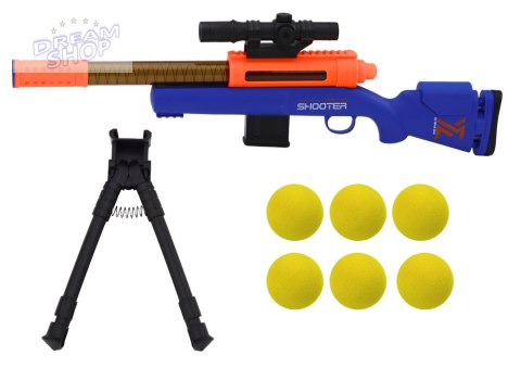 Duży Karabin Na Miękkie Kulki Stojak Teleskop Niebieski