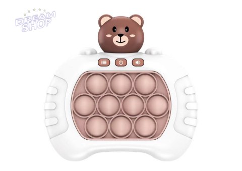 Gra Sensoryczna Miś Pop It Na Baterie Światła Dźwięki Biała