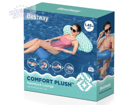 Bestway Fotel do pływania leżak hamak wodny Comfort Plush 145x87 cm 43555 Bestway Fotel do pływania leżak hamak wodny Comfort Plush 145x87 cm 43555