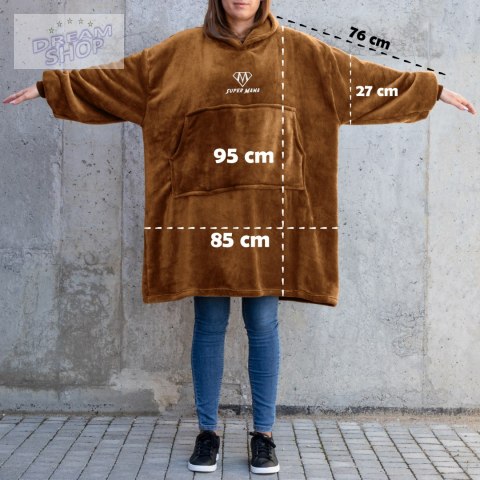 Bluzair SUPER MAMA - Bluza koc - Toffee - prezent dla mamy - dzień mamy Bluzair SUPER MAMA - Bluza koc - Toffee - prezent dla mamy - dzień mamy