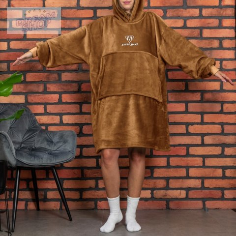 Bluzair SUPER MAMA - Bluza koc - Toffee - prezent dla mamy - dzień mamy Bluzair SUPER MAMA - Bluza koc - Toffee - prezent dla mamy - dzień mamy