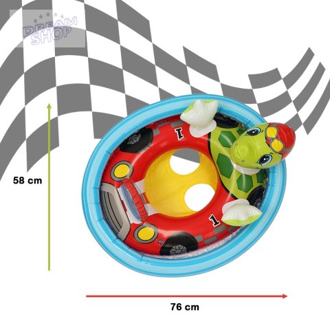INTEX 59570 Kółko do pływania dla niemowląt koło pontonik dla dzieci dmuchany z siedziskiem żółw max 23kg 3-4lata