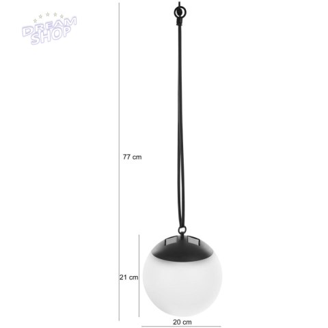 LAMPA SOLARNA PLASTIKOWA KULA WISZĄCA 20CM LAMPA SOLARNA PLASTIKOWA KULA WISZĄCA 20CM