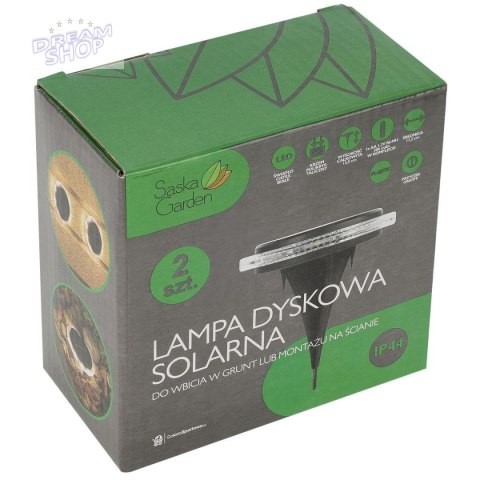LAMPY SOLARNE DYSKOWE DO WBICIA W GRUNT ZESTAW 2SZT LAMPY SOLARNE DYSKOWE DO WBICIA W GRUNT ZESTAW 2SZT