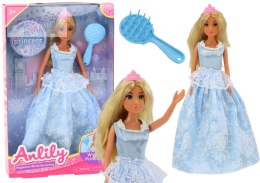 Lalka Anlily Królowa Lodu Niebieska Sukienka w Śnieżki Szczotka