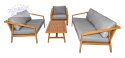 Meble Ogrodowe Aluminiowe Dwie Sofy + Fotel + Stolik