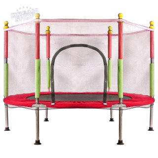 Trampolina ogrodowa dla dzieci siatka 140cm 55inch czerwona