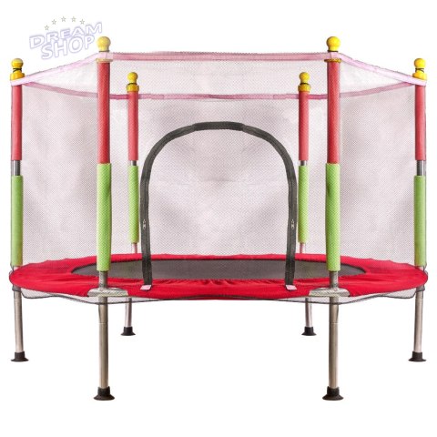 Trampolina ogrodowa dla dzieci siatka 140cm 55inch czerwona