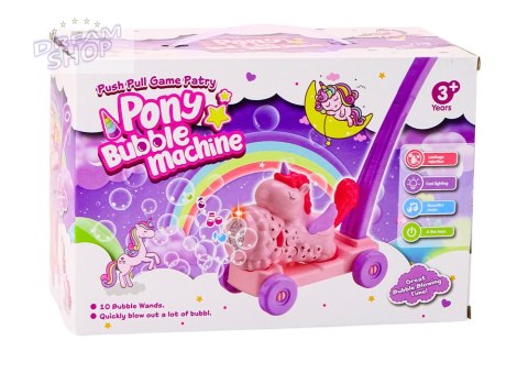 Maszyna Do Baniek Mydlanych Jeździk Jednorożec Światła Dźwięki Różowy