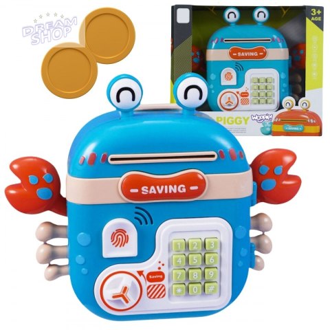 WOOPIE Elektroniczna Skarbonka Krab Plecak na Kod Niebieski WOOPIE Elektroniczna Skarbonka Krab Plecak na Kod Niebieski