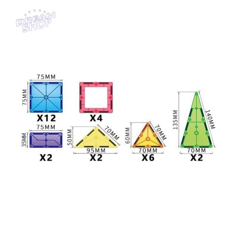 WOOPIE Magnetyczne Klocki Konstrukcyjne Montessori 3D WOOPIE Magnetyczne Klocki Konstrukcyjne Montessori 3D
