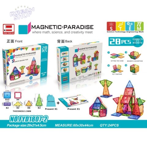 WOOPIE Magnetyczne Klocki Konstrukcyjne Montessori 3D WOOPIE Magnetyczne Klocki Konstrukcyjne Montessori 3D