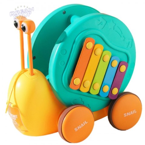 WOOPIE Ślimak do Ciągnięcia 4w1 Cymbałki Zębatki Sensoryczne Wyrzutnia + Małe Autko WOOPIE Ślimak do Ciągnięcia 4w1 Cymbałki Zębatki Sensoryczne Wyrzutnia + Małe Autko