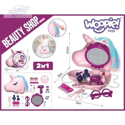 WOOPIE Toaletka dla Dziewczynki 2w1 Salon Piękności w Torebce Jednorożec WOOPIE Toaletka dla Dziewczynki 2w1 Salon Piękności w Torebce Jednorożec