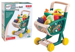 Wózek Sklepowy Dla Dzieci Zestaw Warzyw i Owoców Zielony