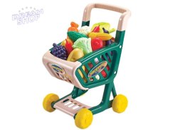 Wózek Sklepowy Dla Dzieci Zestaw Warzyw i Owoców Zielony