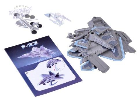 Zestaw klocków samolot odrzutowiec model F-22 1:100 ZA5027 Zestaw klocków samolot odrzutowiec model F-22 1:100 ZA5027