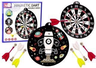 Dwustronna Tarcza Magnetyczna Rakieta Rzutki 6Szt
