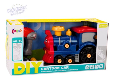 Lokomotywa Do Skręcania Kreskówkowa DIY Granatowa Lokomotywa Do Skręcania Kreskówkowa DIY Granatowa