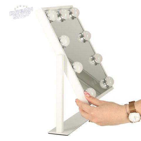 Lusterko do makijażu kosmetyczne podświetlane LED Hollywood z 9 żarówkami USB 25 x 30 cm Lusterko do makijażu kosmetyczne podświetlane LED Hollywood z 9 żarówkami USB 25 x 30 cm