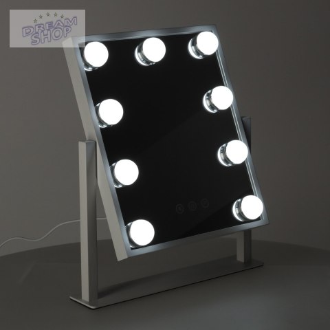 Lusterko do makijażu kosmetyczne podświetlane LED Hollywood z 9 żarówkami USB 25 x 30 cm Lusterko do makijażu kosmetyczne podświetlane LED Hollywood z 9 żarówkami USB 25 x 30 cm