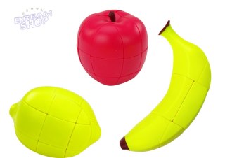Układanka Owoce Puzzle Kostki Edukacyjne Jabłko Banan Cytryna Magiczne