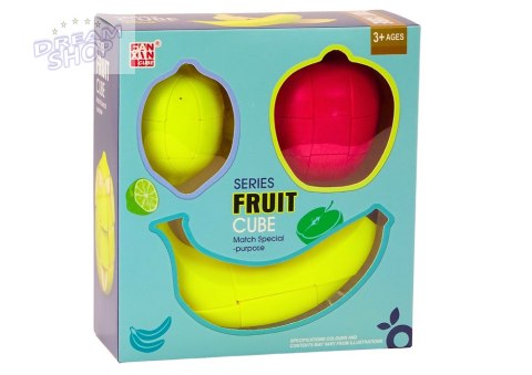 Układanka Owoce Puzzle Kostki Edukacyjne Jabłko Banan Cytryna Magiczne