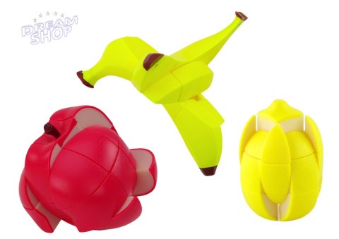 Układanka Owoce Puzzle Kostki Edukacyjne Jabłko Banan Cytryna Magiczne