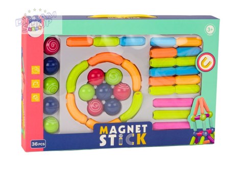 Zestaw Klocków Magnetycznych Konstrukcyjne 36El Kolorowe Zestaw Klocków Magnetycznych Konstrukcyjne 36El Kolorowe