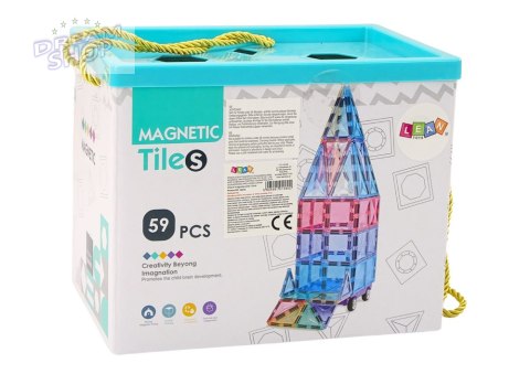 Zestaw Klocków Magnetycznych Panele 59el Kolorowe Zestaw Klocków Magnetycznych Panele 59el Kolorowe