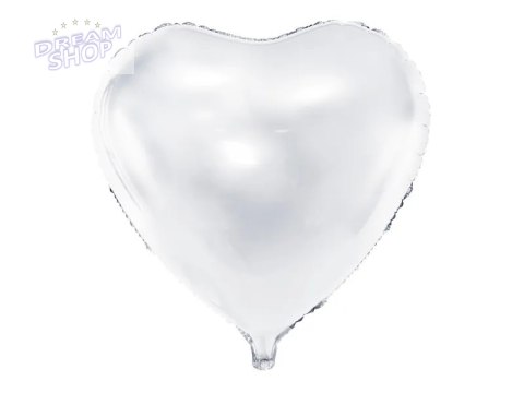 Balon foliowy Serce białe 45cm Balon foliowy Serce białe 45cm